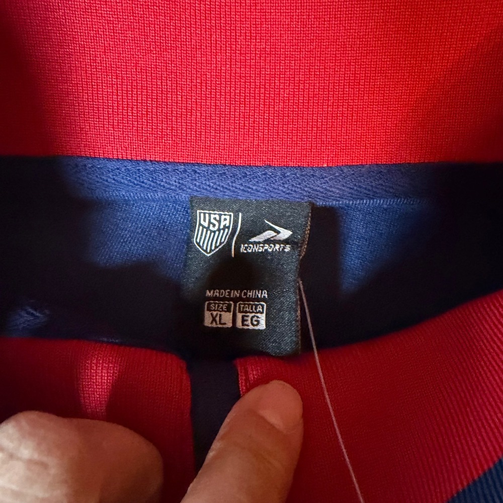 Icon Sports US Soccer Mens XL Track Jacket Navy Red Full Zip USA39TJ-N NWT - Picture 7 of 8